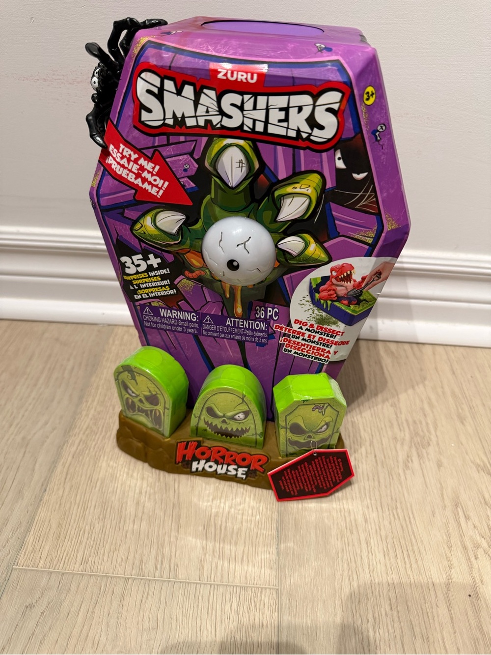 Nwt Smashers Mega Horror House Zombie Toy Figure with 35 Surprises Lights Sounds